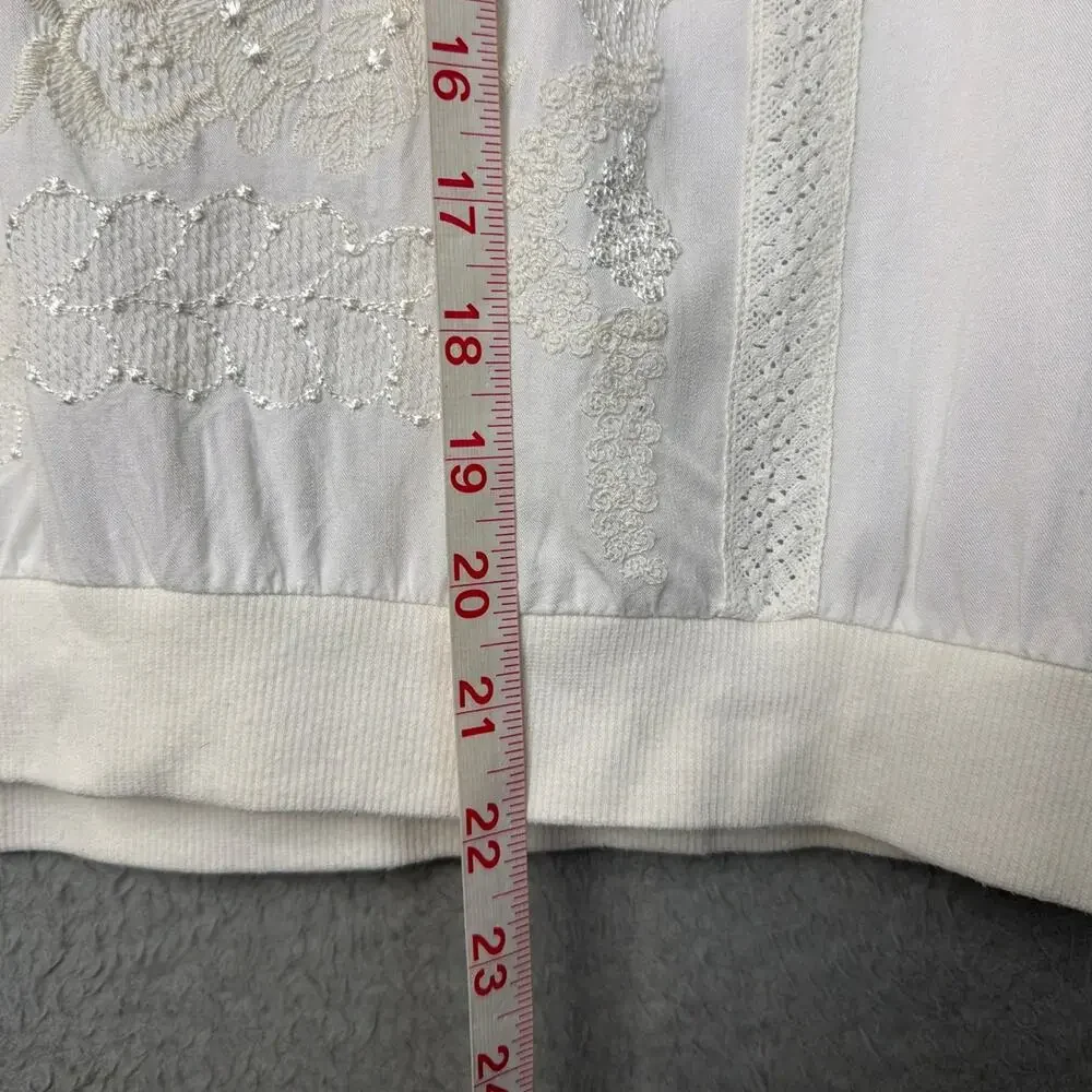 Tiny Anthropologie Blouse Lace Yoke Ivory Boho Cottagecore Romantic Size M